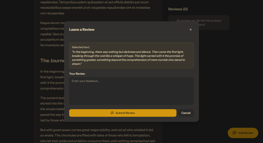 Writing feedback interface