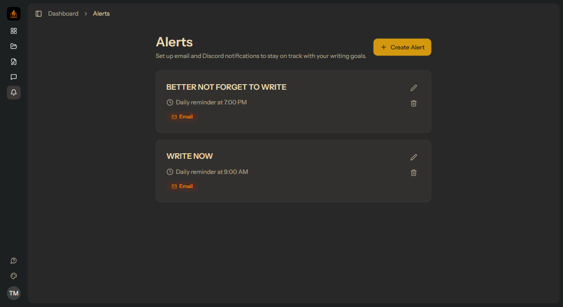 Alert and reminder settings